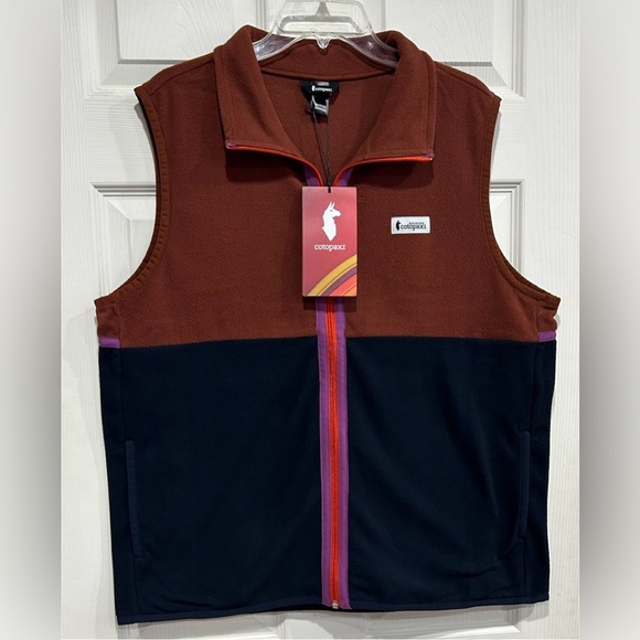 Cotopaxi Women's XL Amado Fleece Vest Rust Carbon Grey NWT Red Brown - Picture 1 of 7